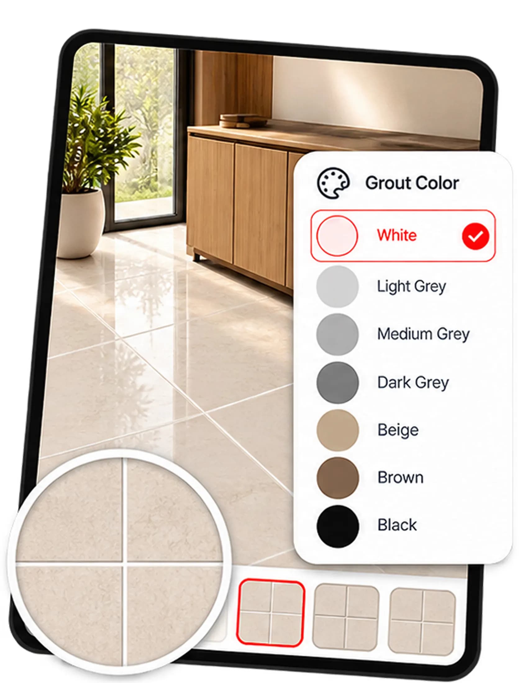 Change grout colors to complete the look